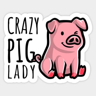 Crazy Pig Lady Sticker